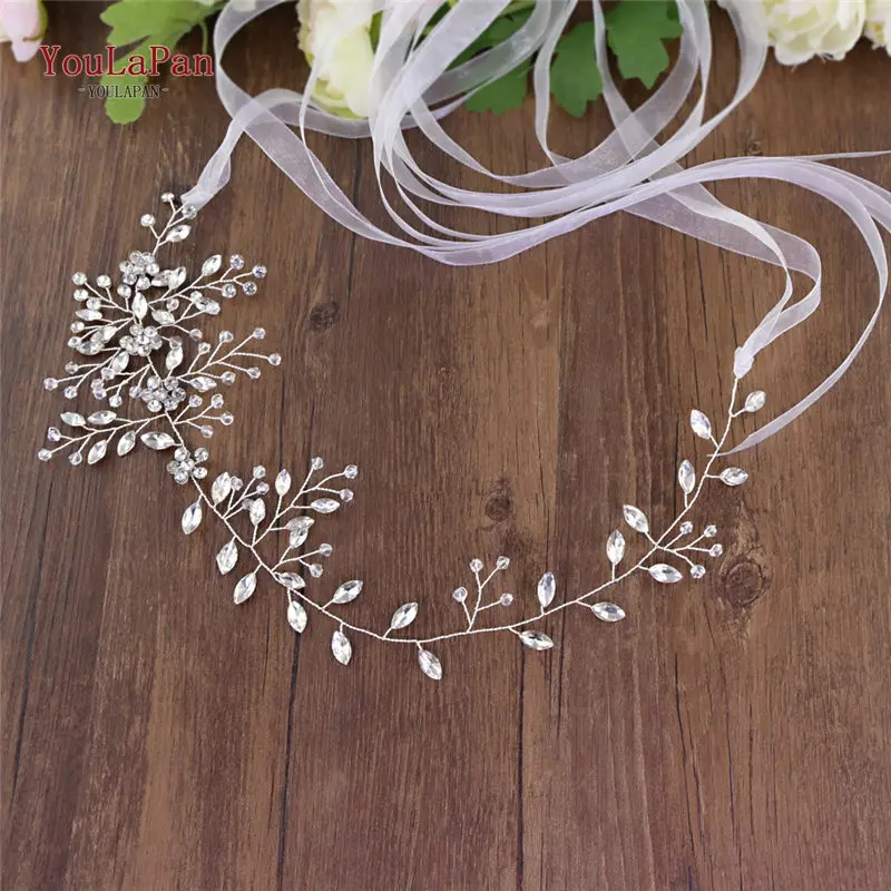 White organza YouLaPan SH65 свадебный пояс, стразы, свадебное платье, пояс, кристалл, свадебный пояс, тонкие ремни, свадебные аксессуары, свадебные Ремни - Цвет: White organza