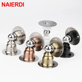 

NAIERDI Stainless Steel Magnetic Nail-free Doorstop Sticker Toilet Hidden Door Holders Catch Floor Door Stops Door Hardware