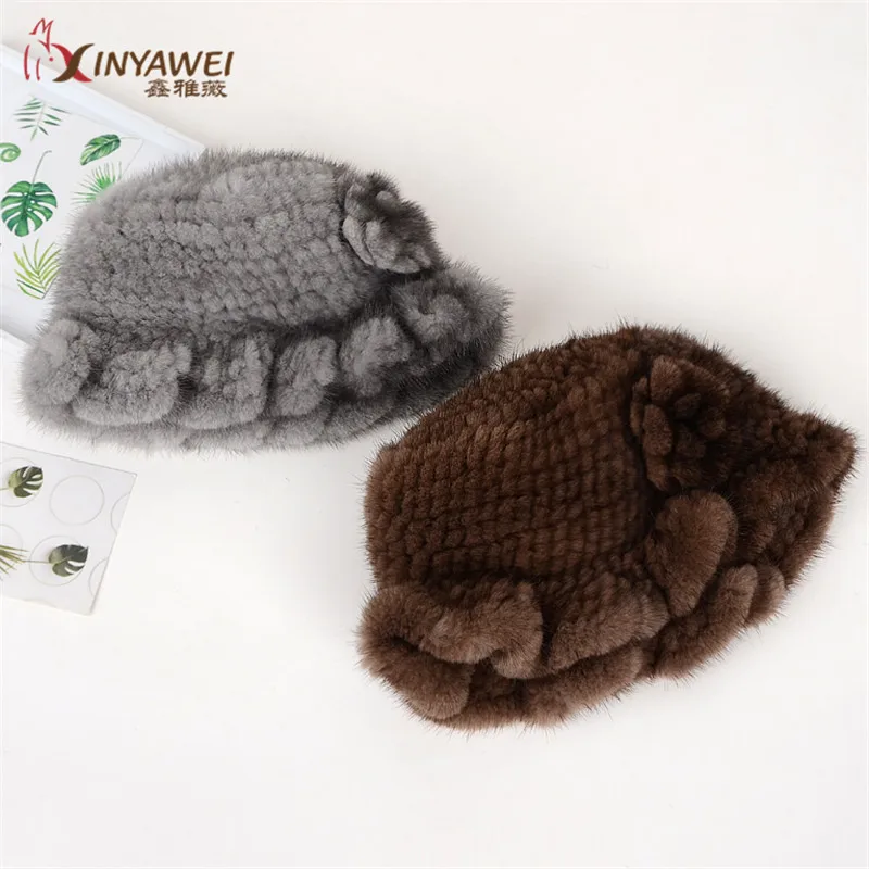Gorros De Piel женская зимняя меховая шапка из натурального меха норки женские меховые шапки меховая одна шапка Moda Gorro Elegante вязаная норковая меховая шапка