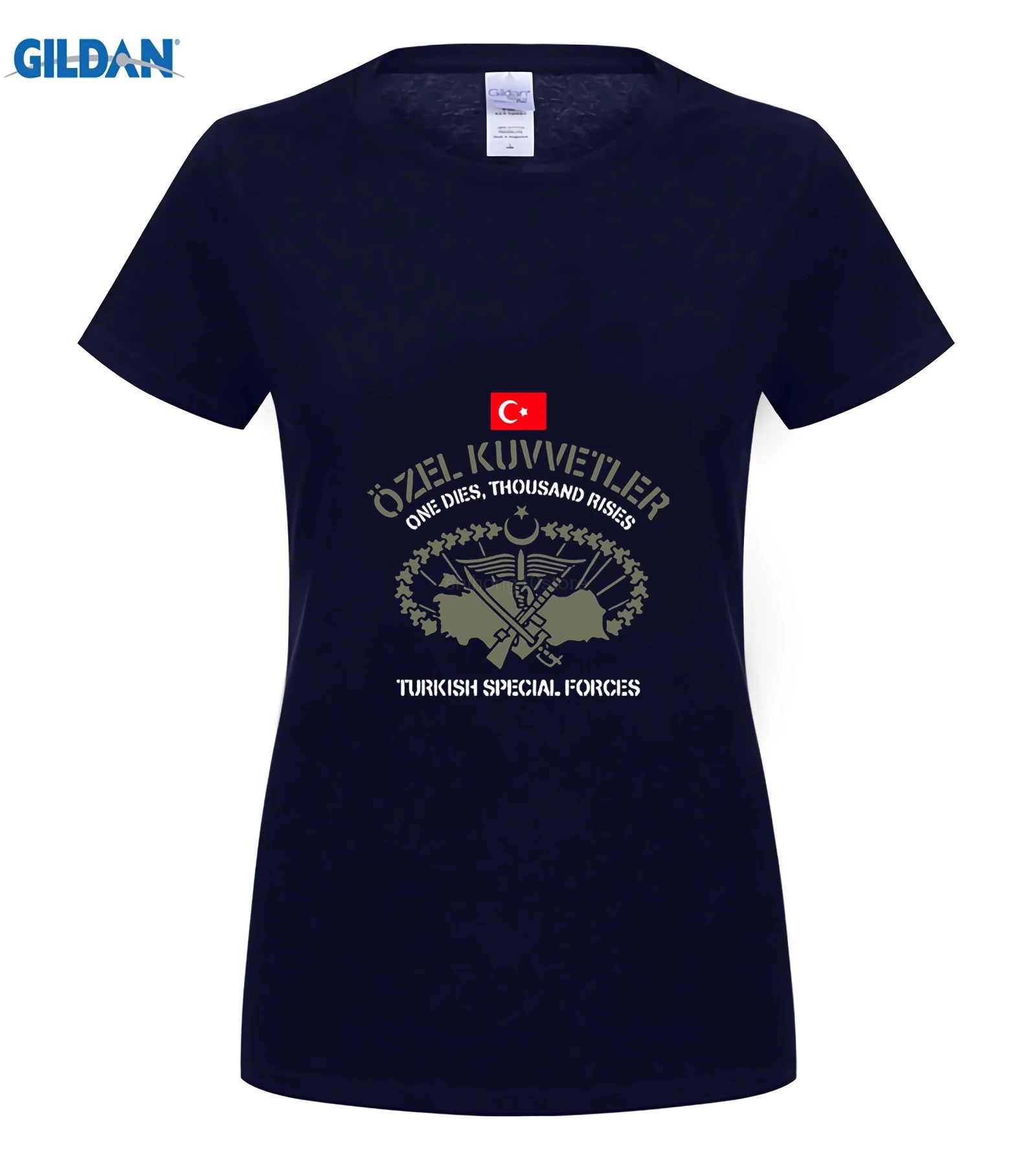 Новая Турецкая футболка спецназа Ozel Kuvvetler camiseta Черная Мужская хлопковая футболка модная футболка с круглым вырезом - Цвет: women navy