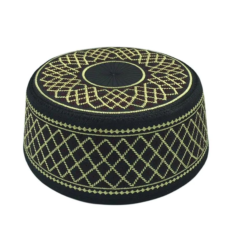 New Muslim Men Prayer Hats Cotton Embroidery Leisure Saudi Arabia Islamic Hat muslim turban Jewish Cap Men Headscarf Clothing 3