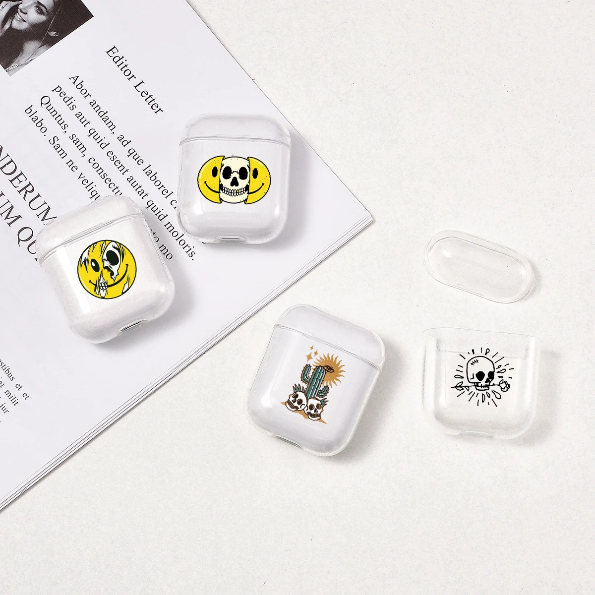 

Crystal Halloween Earphone Case For Apple AirPods Case Soft Scary Ghost Hot Protective Airpod Accessories Charging Box