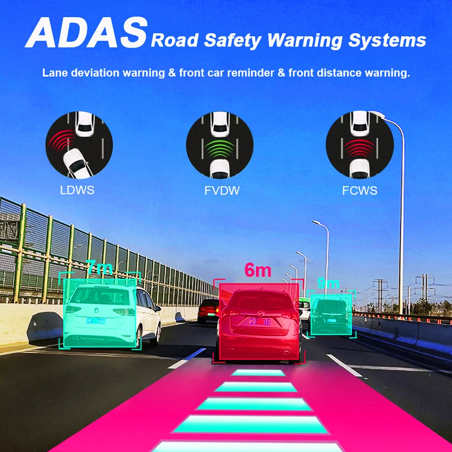 ڵ ķ GPS ׺̼ ADAS ̷  ī޶, FHD 1080P  ڵ   DVR, 10 ġ 4G ȵ̵ 8.1