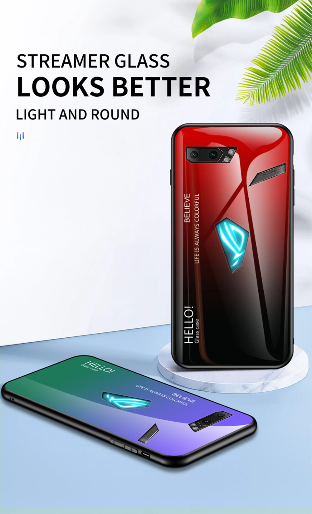 Для Asus ROG Phone 2 Чехол из закаленного стекла с градиентом чехол для Asus ROG Phone 2 ZS660KL градиентный цвет глянцевая стеклянная Защитная крышка
