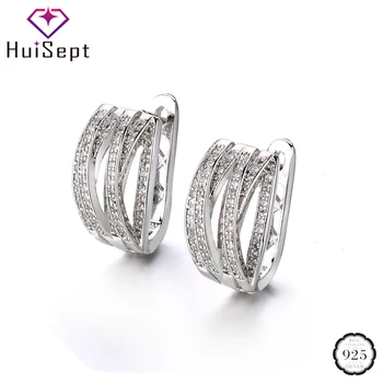 

HuiSept Vintage 925 Silver Earrings Multi-layer Inlaid AAA Zircon Gemstone Jewellery Drop Earrings for Female Wedding Party Gift
