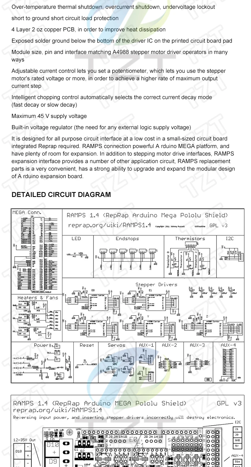 3D-Drucker Mega 2560 R3 + RAMPS 1.4 Bedienfeld + 5 Stück A4988 oder DRV8825 Schrittmotorantrieb für 3D-Drucker-Kit für Arduino-Kit – Detail 2