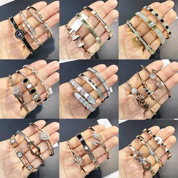 

30 Pcs/lot luxury fashion mix color women stainless steel bangles lot top quality jewelry bangles wholesale 1030-08