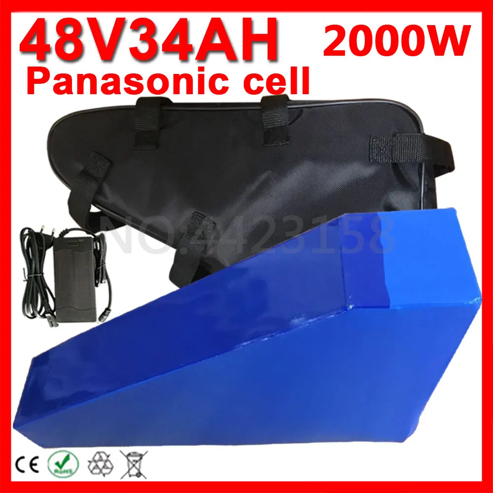 48V 17Ah 20Ah 24Ah 27Ah 30Ah 35Ah Треугольники литий Батарея использования Panasonic 3400 мАч ячейки 48
