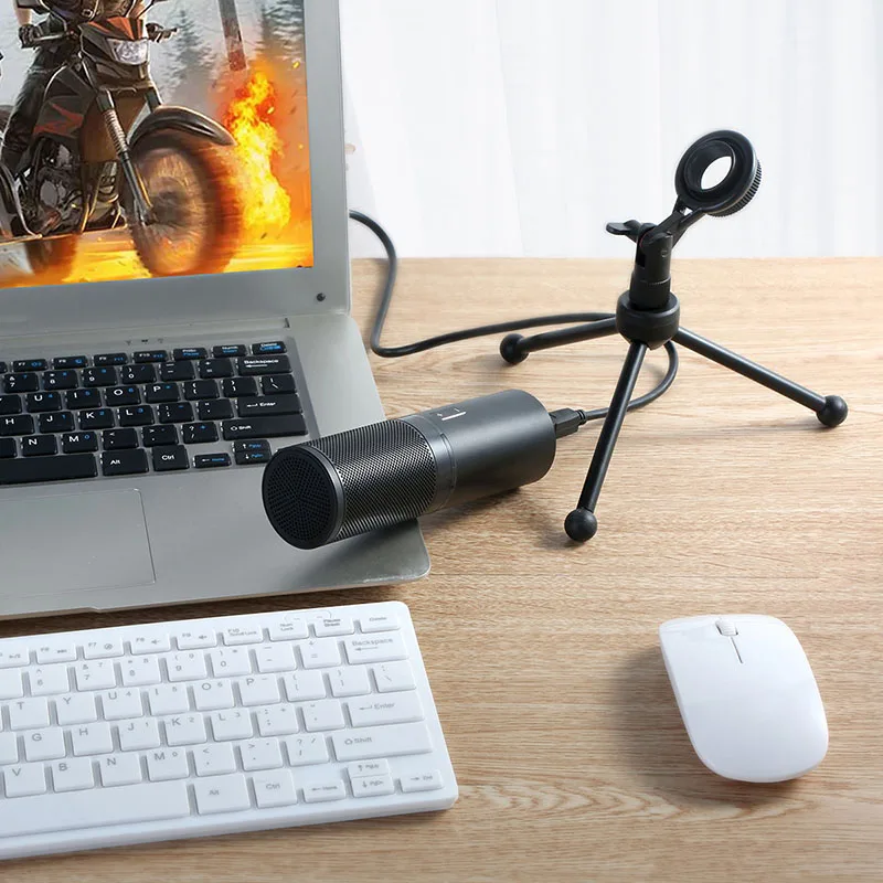 

Microphone LED Indicator Adjustable USB Interface For Interviews Recording Music OD889