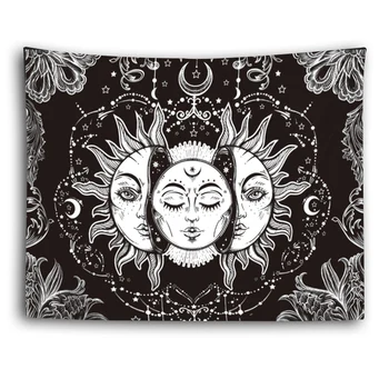 

Indian tapestry sun sun moon tapestry printing art tapestry psychedelic wall hanging beach towel thin blanket mandala yoga