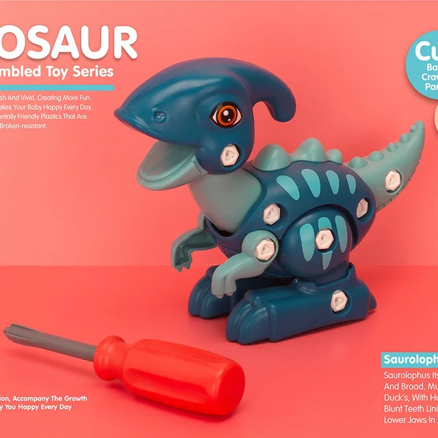 DIY Dinosaur Disassembly Toy Screw Screw Assembly Electric Screwdriver Puzzle Creative Manual Child Model Toddler Boys Toys 5