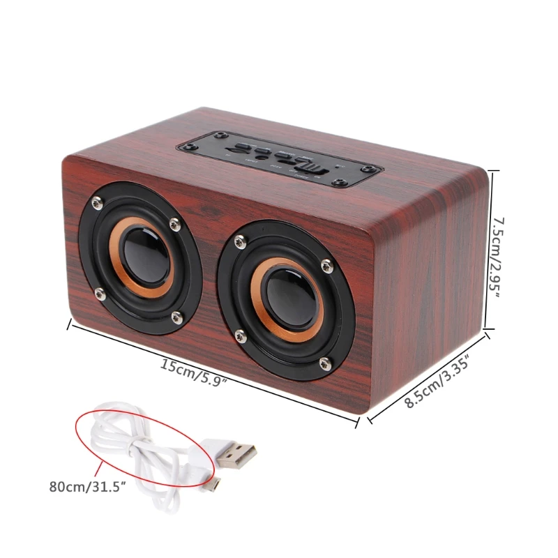 W5 Деревянный беспроводной Bluetooth динамик HiFi двойной динамик TF слот для телефона планшета