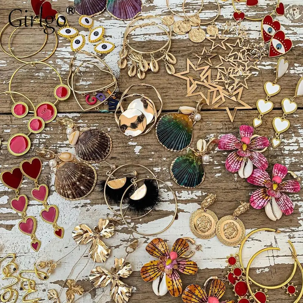 

Girlgo ZA Fashion Flower Drop Earrings for Women Punk Metal Long Fringed Crystal Dangle Earrings Jewelry Party Gift Dropshipping