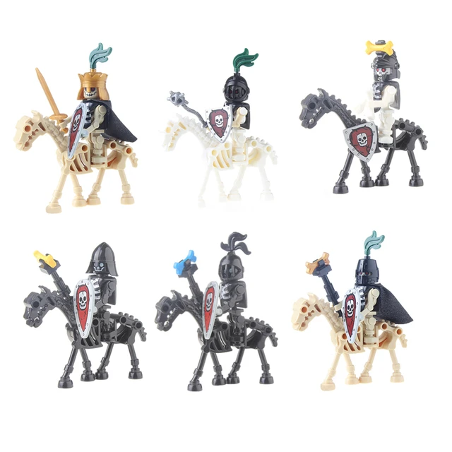 Ninja Skeleton Medieval Castle Knight Warriors Skeletons Building Blocks Strong Orcs Figures Collection Toys For Kids Gifts 5