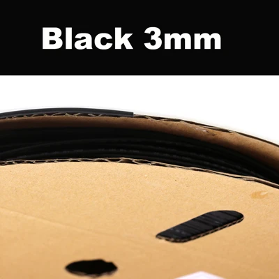 3mm black JIGEECARP терм усадочная Tube1/1,5/2/2,5/3/3,5 мм для рыболовных приманок карпа сделать Материал термоусадочная трубка рукав против спутывания аксессуар - Цвет: 3mm black