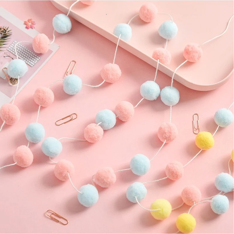 

HOOQICT 232cm Colorful 30PCS Felt Ball String DIY Wall Hanging for Kids Children's Baby Room Home Decor Aesthetic Room Decor