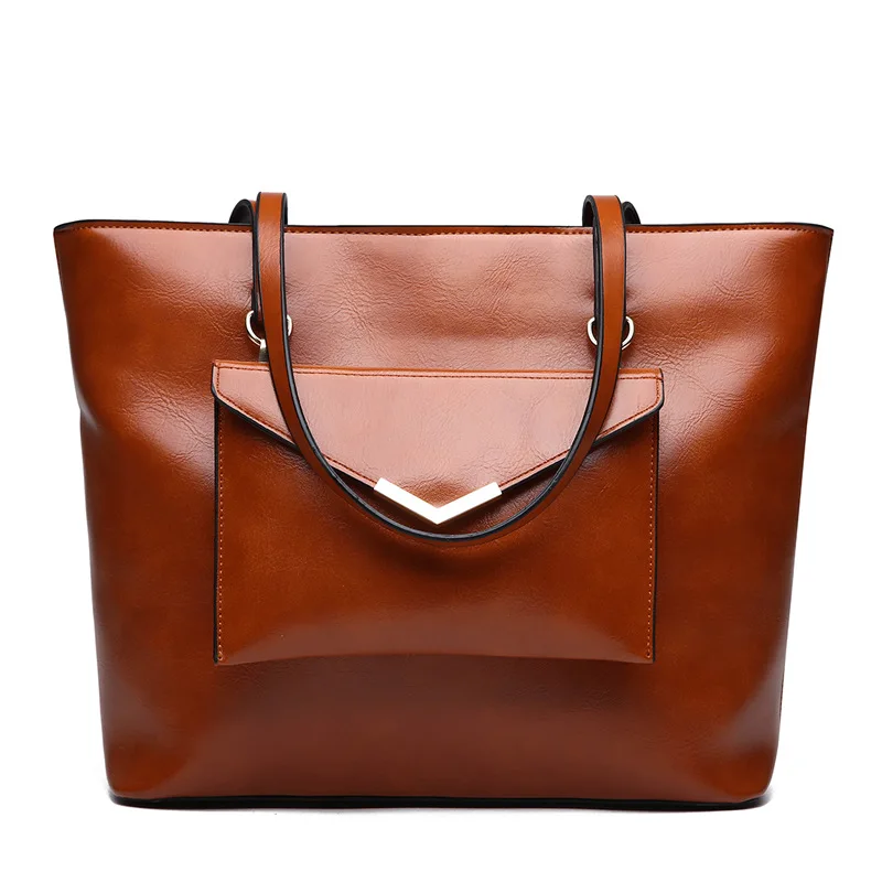 

Europe And America Fashion Retro Picture Tote Bag Solid Color Versatile Hand Large Bag England Shoulder WOMEN'S Bag