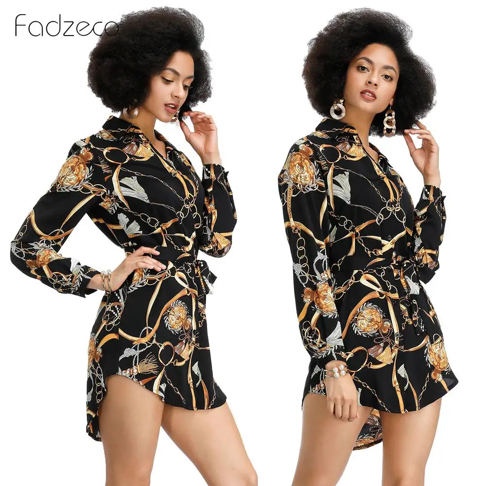 Fadzeco Новая африканская одежда Femme модная сексуальная рубашка с принтом мини