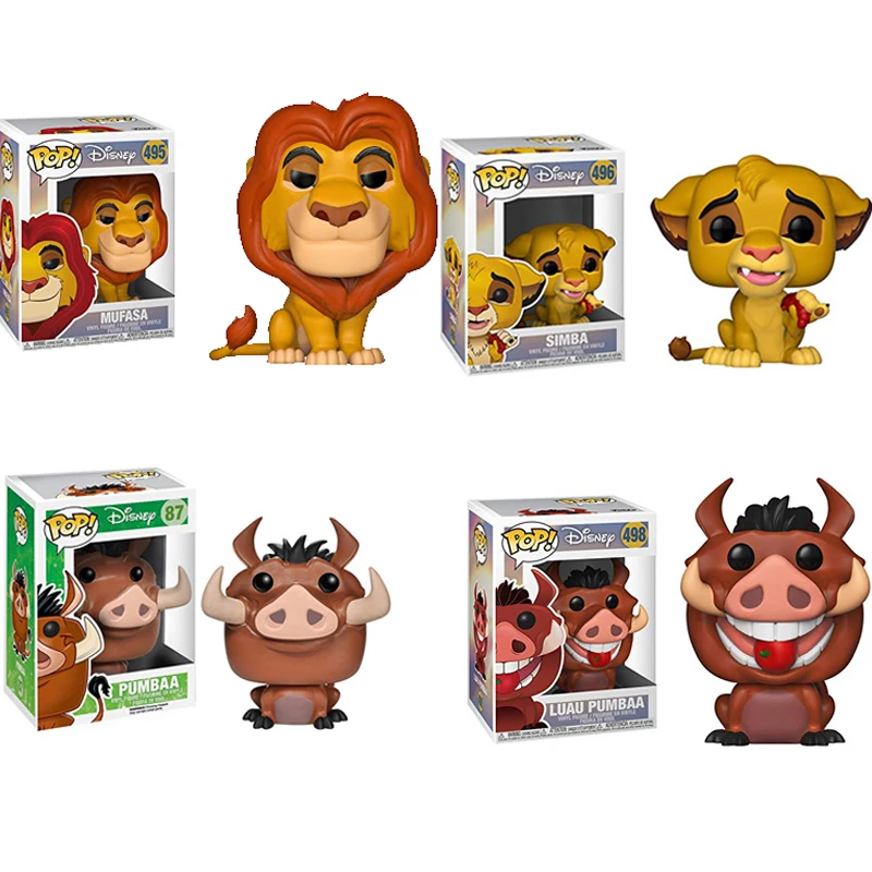 FUNKO POP disney мультфильм фильм лев Король-SIMBA LUAU PUMBAA MUFASA ПВХ фигурка Коллекционная модель игрушки для Chlidren Рождественский подарок