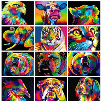 

Huacan Diamond Embroidery Tiger Full Square New Arrival Diamond Mosaic Bear Painting Decor For Home