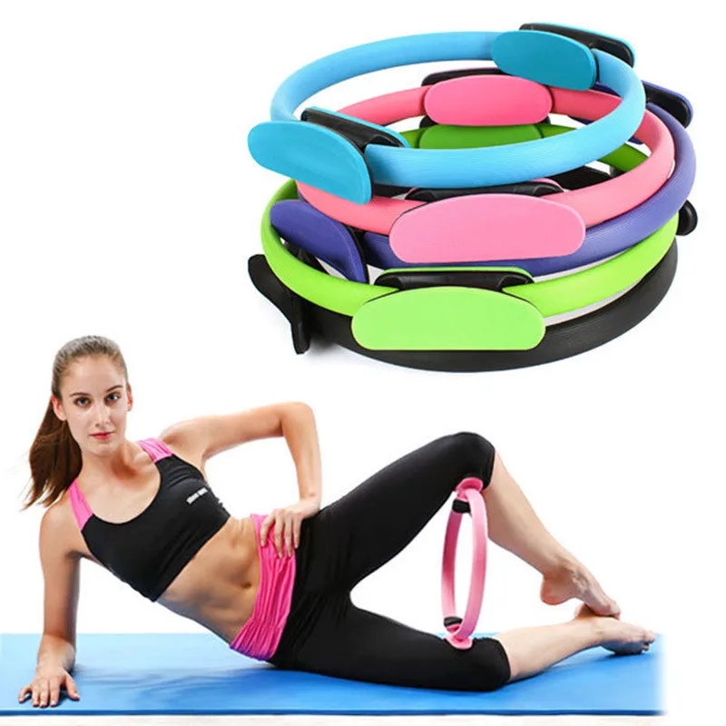 1Pcs Portable 38cm Yoga Fitness Pilates Circle Lightweight Slimming Magic Circle Thighs Legs Resistance Yoga Ring Training Tool