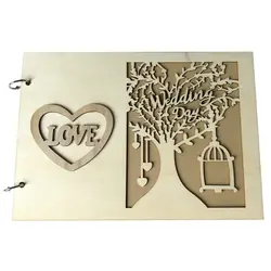 Блокнот с надписью «сердце», книга для гостей «сделай сам», экологически чистые деревянные украшения, украшение фотоальбома, Свадебная