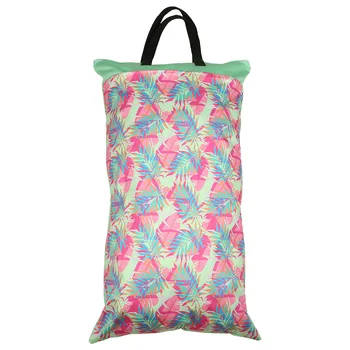 

1Pc Travel Reusable Baby Waterproof Printed Double Zipper Diaper Bag Washable Dry Wet Nappy Pouch 40*70cm