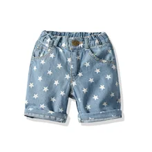 Джинсовые шорты с перекрестной каймой для мальчиков детские летние шорты из чистого хлопка повседневная верхняя одежда шорты