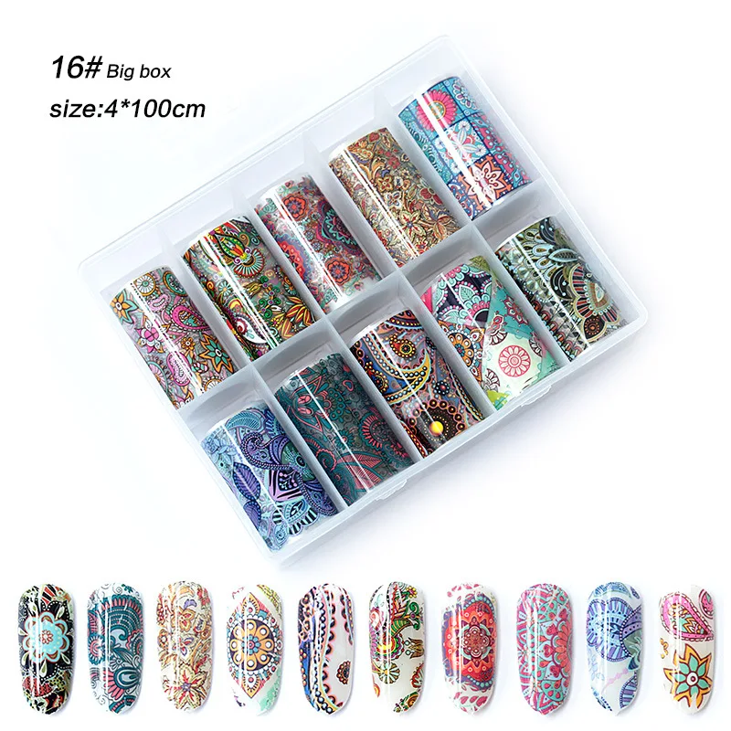 16 1 Набор наклеек для ногтей s Candy Transfer Nail Art голографическое искусство ногтей звездное небо бумажный Маникюр DIY стикер украшения аксессуары - Цвет: 16
