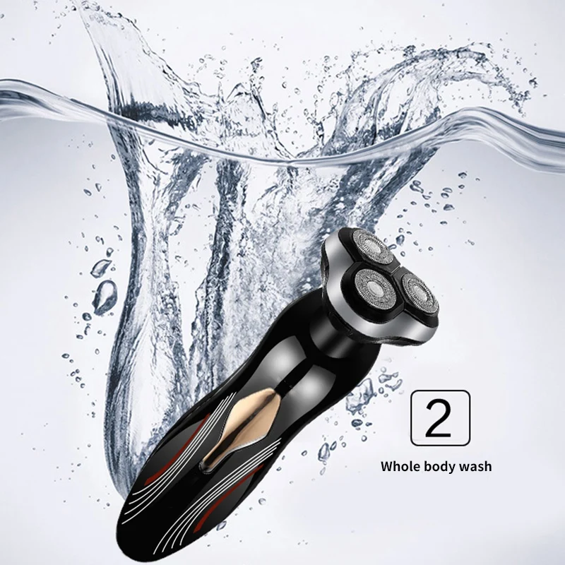 Электробритва, плавающая, с тремя ножами, многофункциональная, 3в1, для мытья тела, 4D бритва, вилка стандарта США