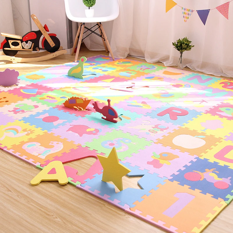 30 * 30 Children Puzzle Digital Cartoon Puzzle Foam Mat Bedroom Stitching Baby Climbing Mat Non-slip Game Climbing Mat Soft Play