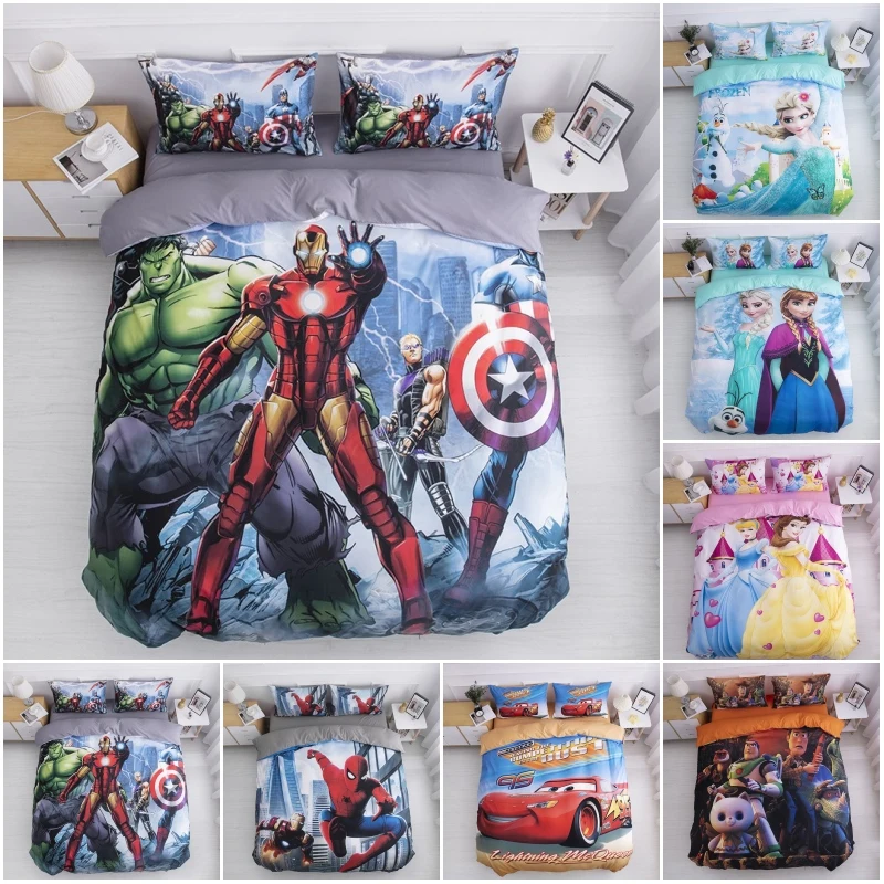 

Disney Spiderman Avengers Iron Man Bedding Set Duvet Cover Pillowcase for Baby Children Bedroom Birthday Gift 2020