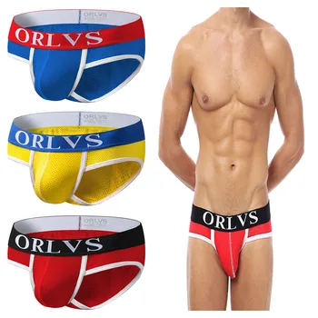 

Men Underwear Briefs Mesh Male Pant Sexy Cotton Underpants Men Briefs Pouch Slip Low Waist Shorts