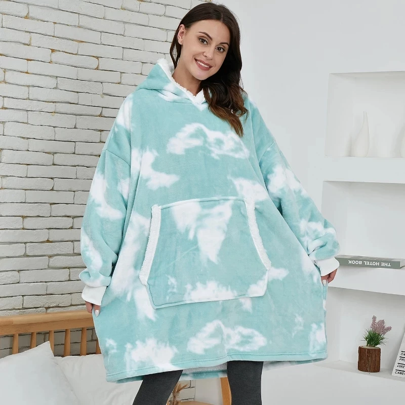 Одеяло для телевизора Tie Dye с рукавами утепленная толстовка оверсайз женский