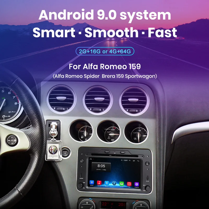 Junsun 4G+ 64G Android 9,0 DSP для Alfa Romeo 159 Паук автомобильный Радио мультимедийный плеер стерео gps навигация Carplay 1 din DVD