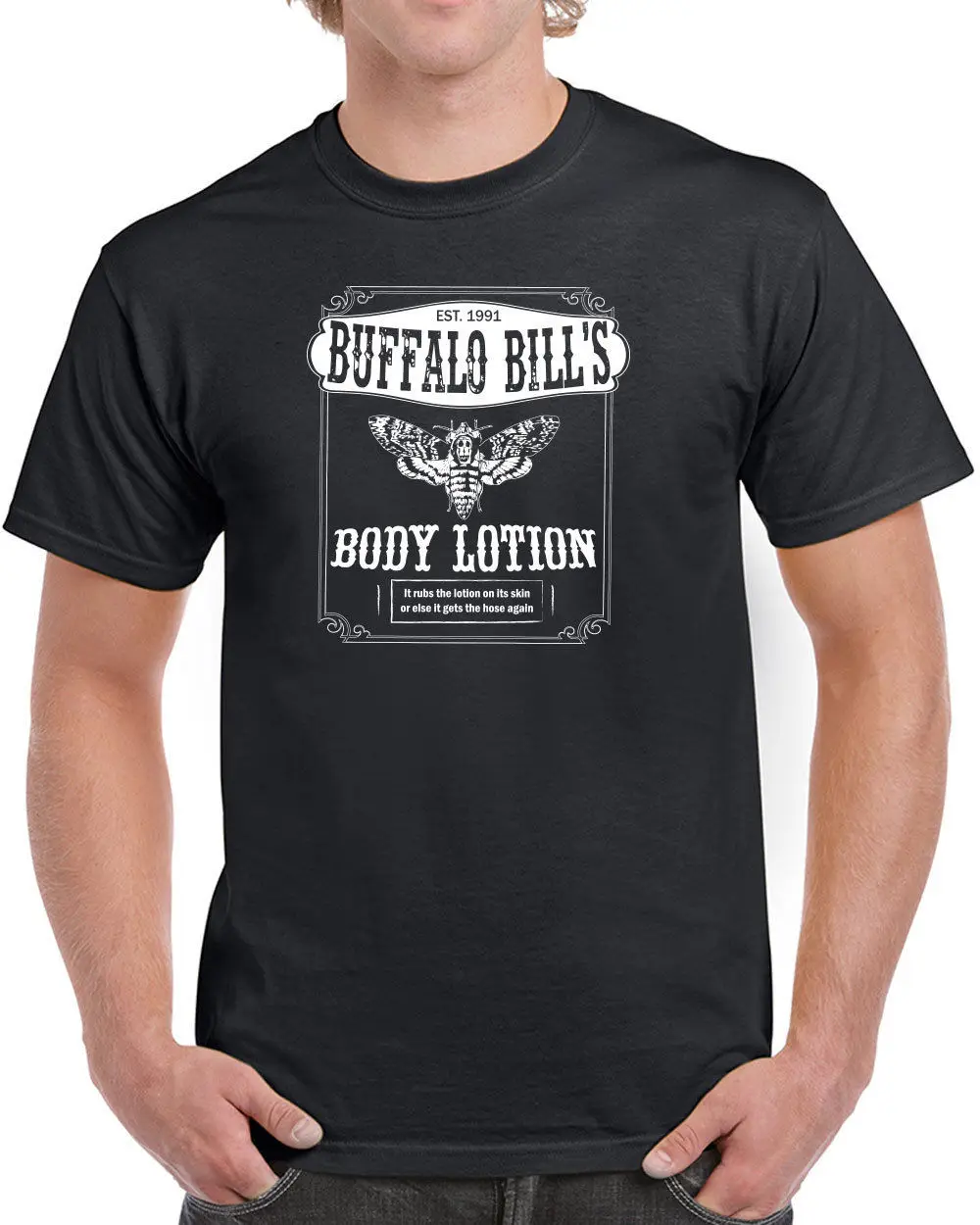 355 Buffalo Bill лосьон для тела Мужская футболка Веселая юмористичная страшная фильм 90s