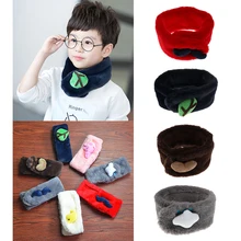 Короткий шарф для девочек и мальчиков, детский осенне-зимний шарф с круглым вырезом, теплые шарфы, плюшевый детский однотонный шарф, растягивающийся шарф