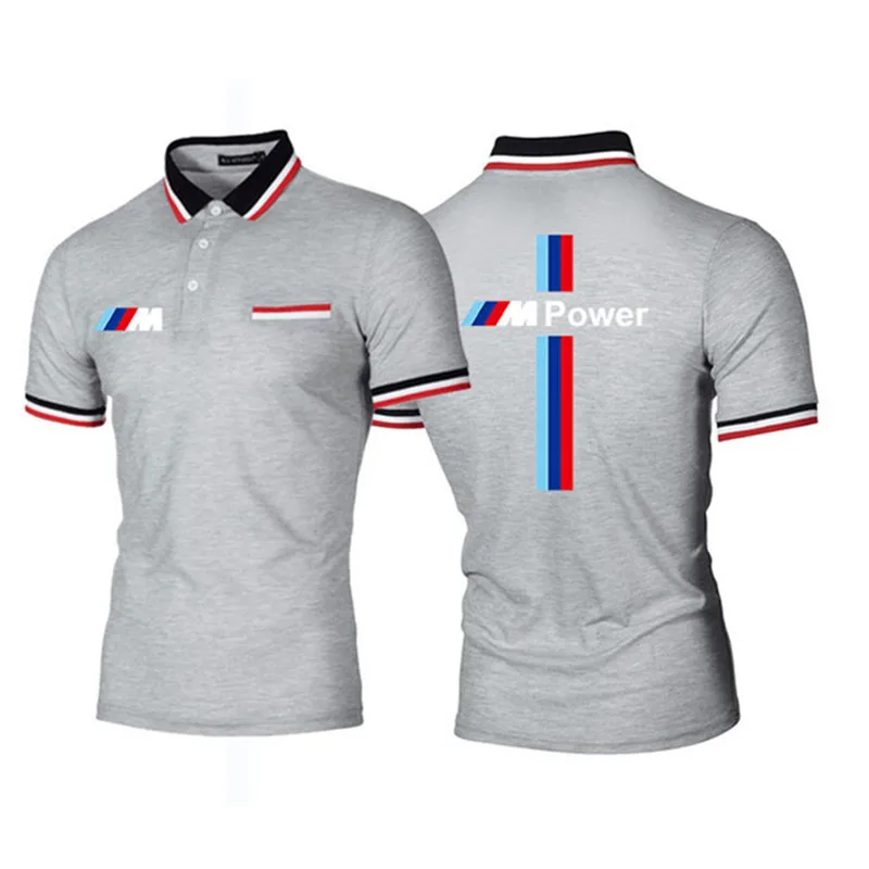 Camiseta informal de manga corta para hombre, Polo suave y transpirable con estampado de marca para BMW M