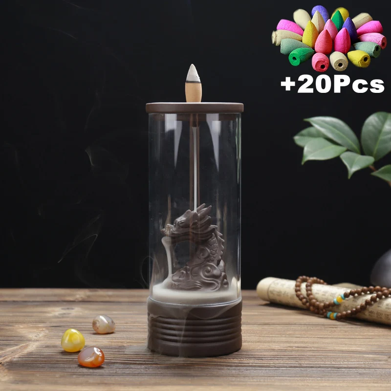 FFZ 20 Incense 20 шт. благовония шишки Будда монах обратного потока благовония горелка ветрозащитный держатель благовоний кадило-ароматерапия диффузор креативный орнамент - Color: FFZ 20 Incense