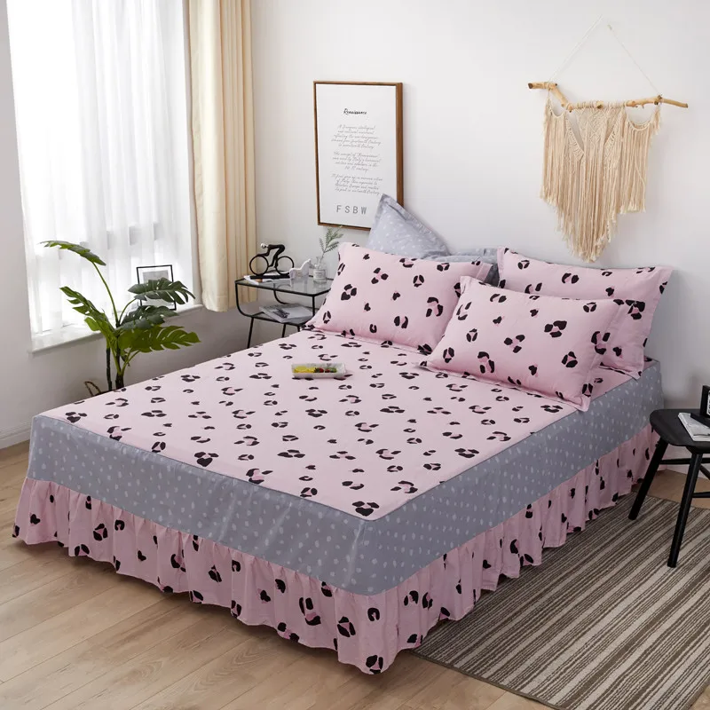 2023702 粉色豹纹 床裙
