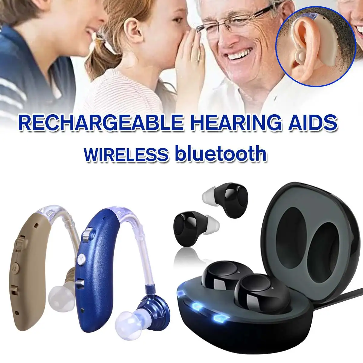 

NEW Hearing Aid Sound Amplifier Ear Care Tools Rechargeable Adjustable Hearing Aids for The Elderly/Hearing Loss Patient
