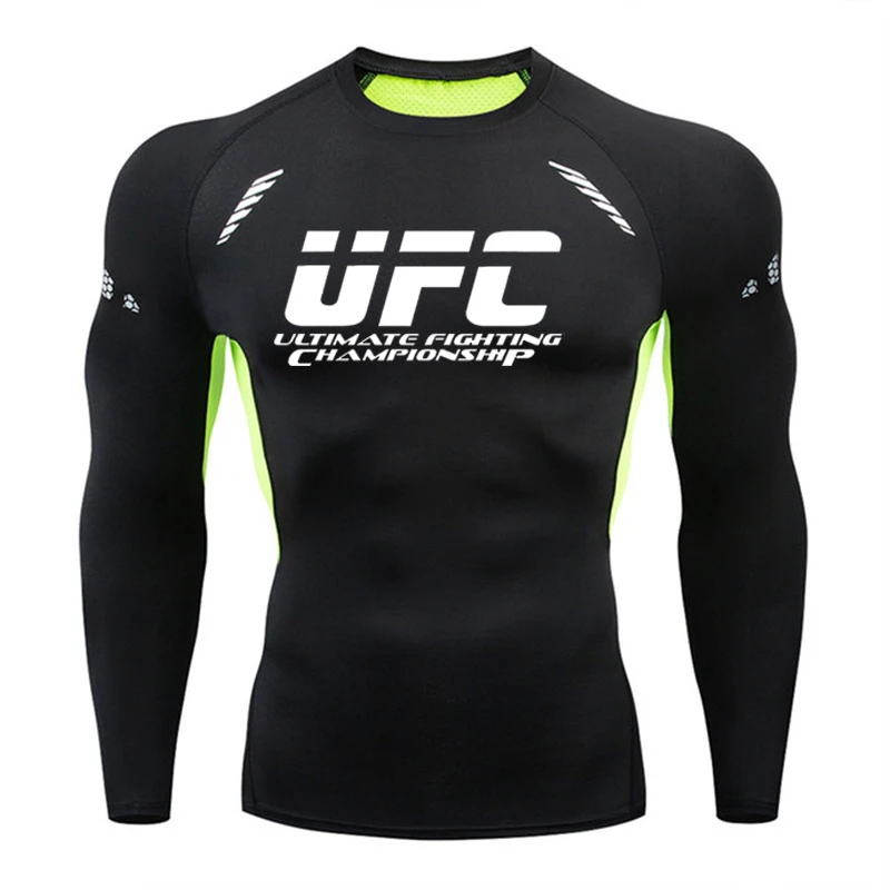 Мужская Спортивная Футболка Rashguard для бега спортзала фитнеса ММА быстросохнущая