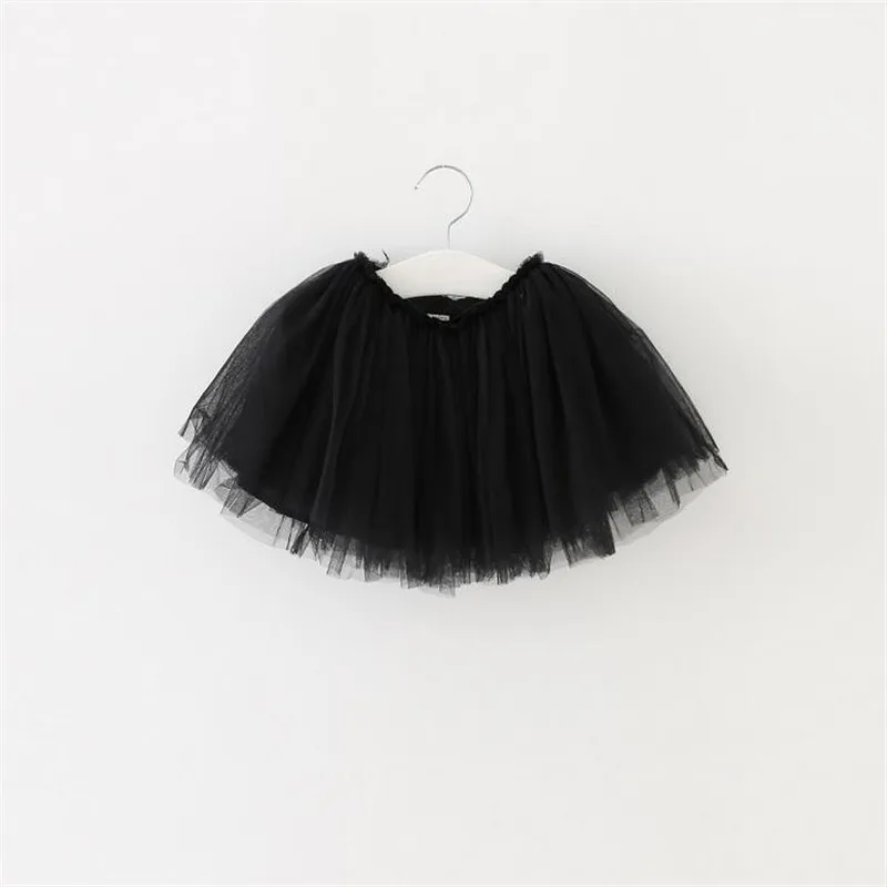 black Weoneit/ г., весенне-летняя кружевная сетчатая длинная юбка-пачка для малышей 5 цветов, Юбки принцессы для девочек детская одежда юбка-пачка - Цвет: black