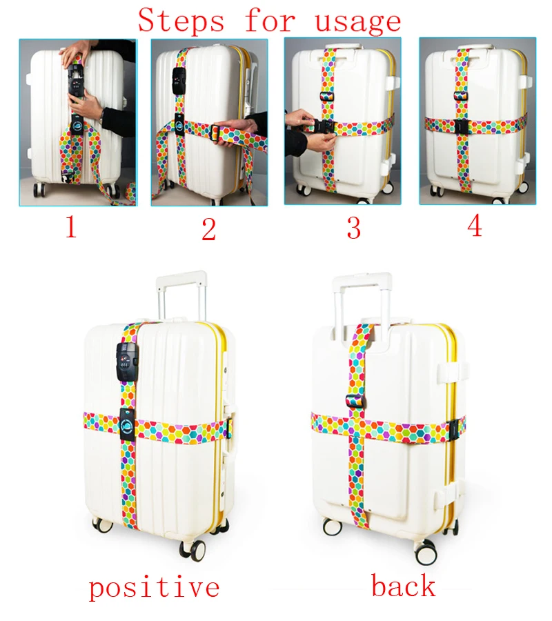 Три цифры пароль багажный ремень поперечный ремень Регулируемый дорожный аксессуар лента для чемодана чемодан с быстроразъемным