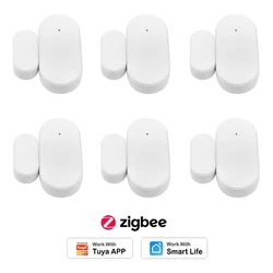 Tuya Zigbee – capteur d'ouverture de porte/fenêtre intelligent, domotique, Protection de sécurité, application Smartlife, alarme, poussée à distance en temps réel 