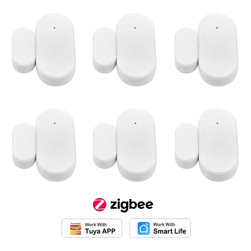 Tuya Zigbee Door Sensor Window Sensor Smart Home Automation Security Protection Smartlife APP Alarm Remote Real-Time Push home security system keypad