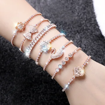 

30 Pcs/lot luxury fashion women zircon alloy bracelet vintage hot sale women jewelry bracelet wholesal 1030-37