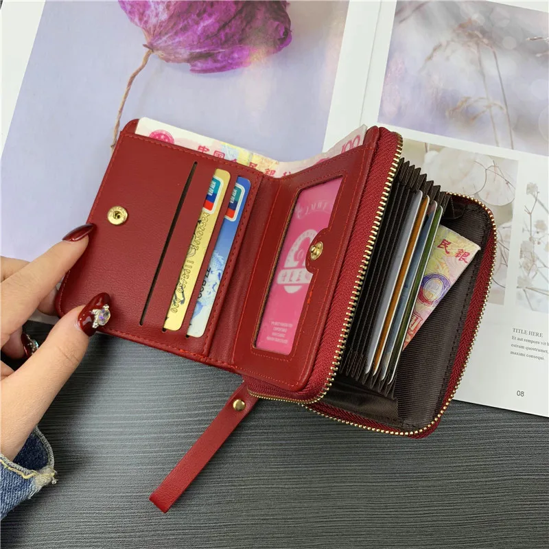 

JIULIN Large Capacity Women Card Wallet Zipper Concertine Fold Credit Card Holder Extendable ID Cards Purse Ladies Female Bags