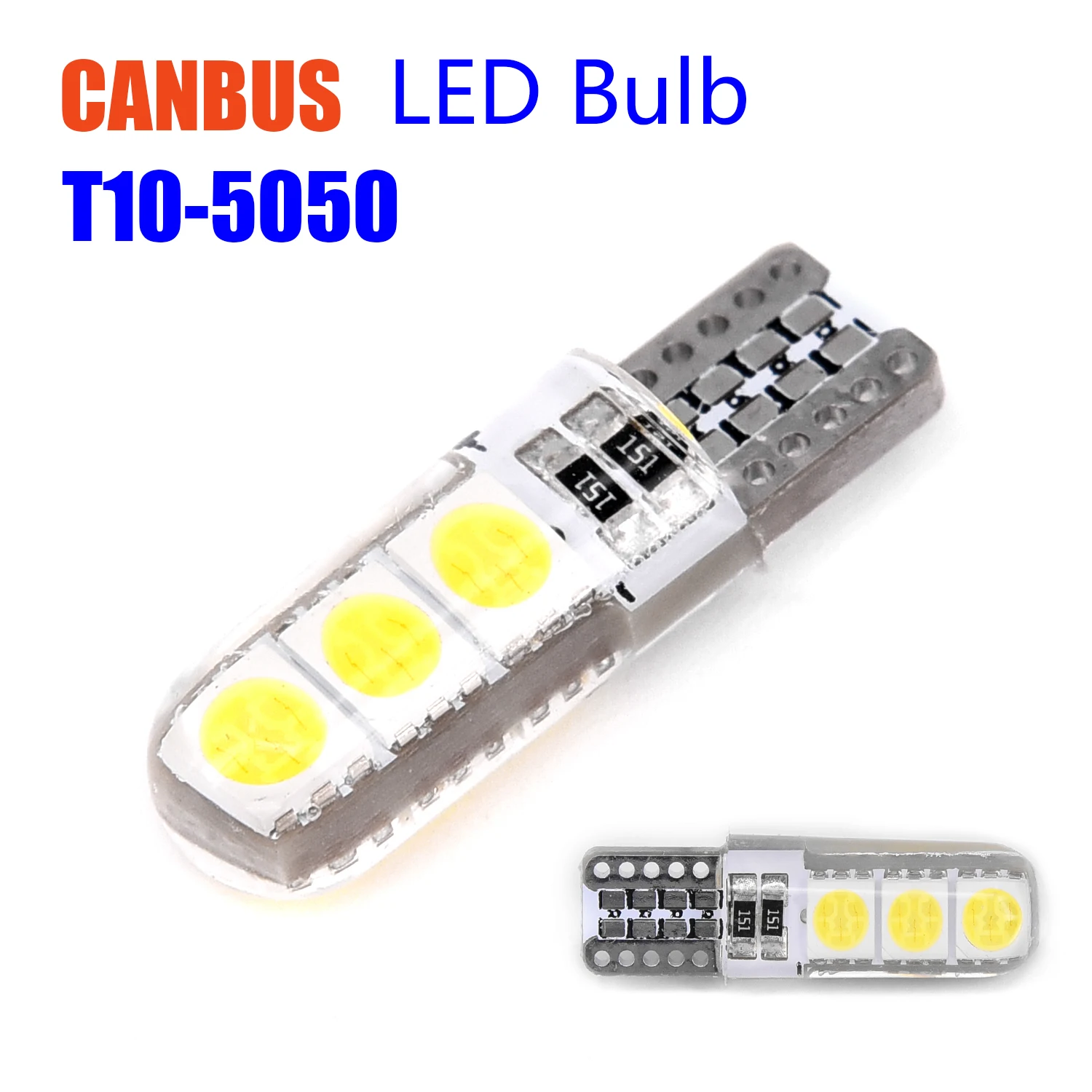 10 шт. T10 194 W5W 5050 6SMD силиконовая оболочка Canbus автомобильные светодиодные боковые