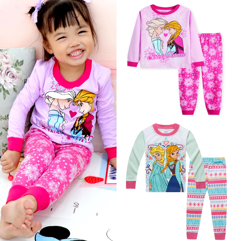 Optimistisch Wennen aan Blind Frozen 2 Girls Pajamas Kids Princess Anna Elsa Sleepwear Children Cartoon  Clothing Set Baby Long Sleeve Pijamas Cotton Pyjama - Pajama Sets -  AliExpress